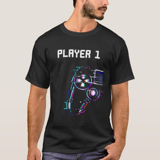 T-shirt Cute Gamer Matching Player 1 (Devant)