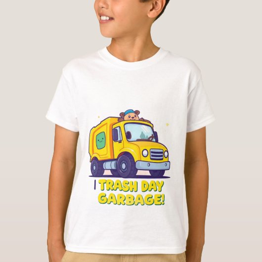 T-shirt Cute Garbage Truck Trash Truck (Devant)