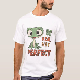 T-shirt Cute Gecko "Be Real Not Parfum" Inspirationnel Quo