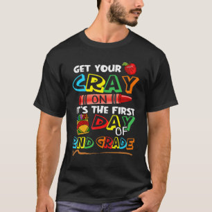 T-shirt Cute Get Your Crayon C'est le premier jour de 2e A