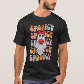 T-shirt Cute Ghost Autumn Fall Spooky Retro Groovy Hallowe (Devant)