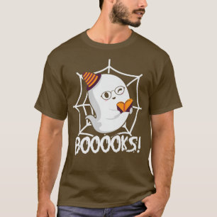T-shirt Cute Ghost Book Reading Halloween Teacher Top