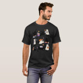 T-shirt Cute Ghost Cat Reading Books Lover Bookish Hallowe (Devant entier)