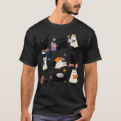 T-shirt Cute Ghost Chat Lecture Livres Lover Bookish Hallo (Devant)