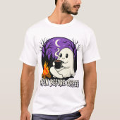 T-shirt Cute Ghost Coffee Lover Conception du camping (Devant)