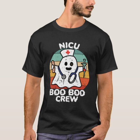 T-shirt Cute Ghost Halloween Nicu Boo Boo Crew Neonatal (Devant)