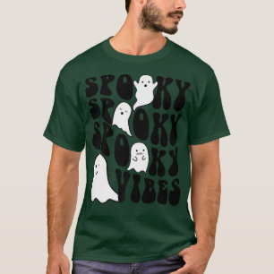 T-shirt Cute Ghost Halloween Rétro Super Vibes Éffrayantes