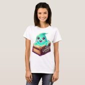 T-shirt Cute Ghost & Haunted Book - Conception Éffrayante  (Devant entier)