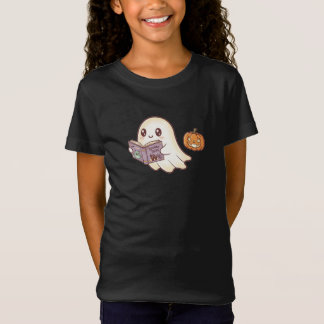 T-Shirt Cute Ghost Lecture Éffrayant Livre Halloween Dessi