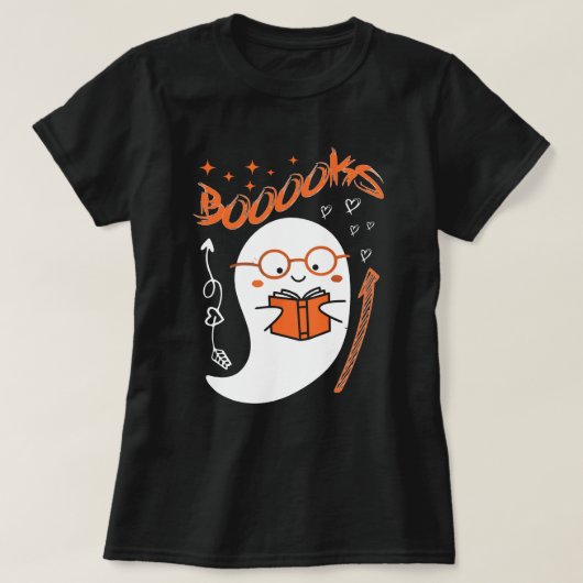 T-shirt Cute Ghost Lecture : Halloween Conception de l'ens (Design devant)