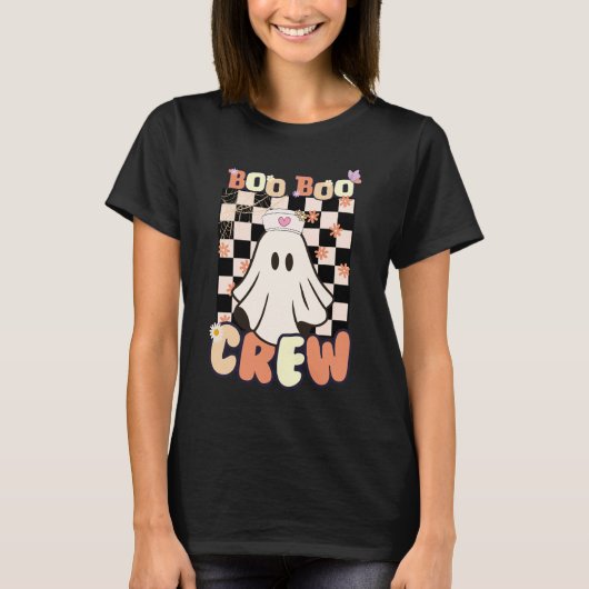 T-shirt Cute Ghost RN Nurse Halloween, Boo Boo Crew (Devant)