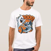 T-shirt Cute Ghost Scaring Fish Funny Halloween (Devant)
