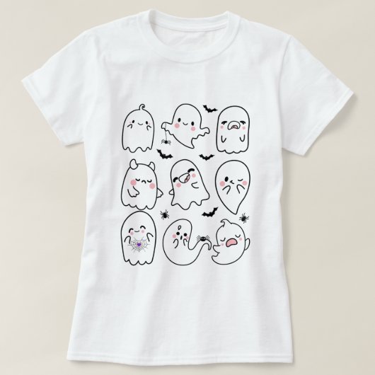 T-shirt Cute Ghost Squad Halloween, Friendly Ghosts (Design devant)