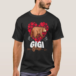 T-shirt Cute Gigi Bear Heart Grand-mère Joyeuse Fête des M