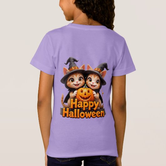 T-Shirt Cute Ginger Chats en sorcier Casquette Halloween C (Dos)