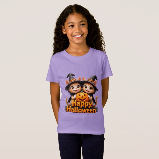 T-Shirt Cute Ginger Chats en sorcier Casquette Halloween C (Devant entier)