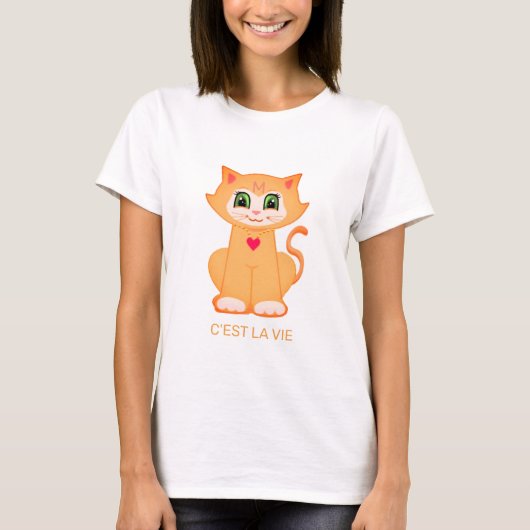 T-shirt Cute Ginger Kitty Chat personnalisé (Devant)
