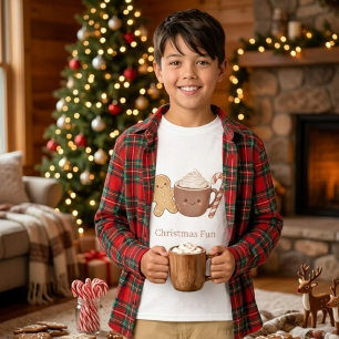 T-shirt Cute Gingerbread & Chocolat Chaud Fun Noël Enfants