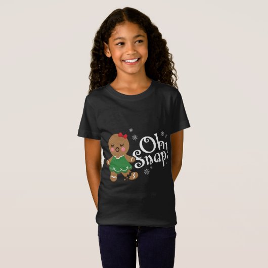 T-Shirt Cute Gingerbread Femme Biscuit Oh Snap! Noël (Devant entier)