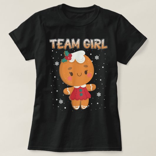 T-shirt Cute Gingerbread Team Girl Design (Design devant)
