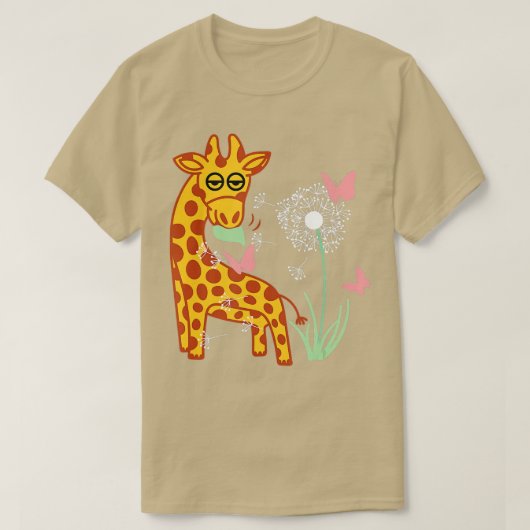 T-shirt Cute Giraffe Manger (Design devant)
