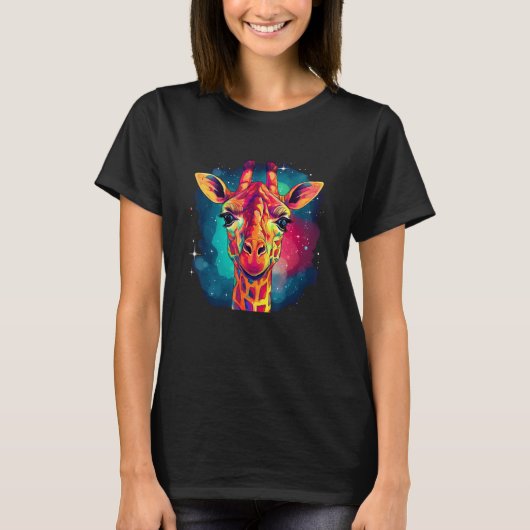 T-shirt Cute Giraffe Men Women Kids (Devant)