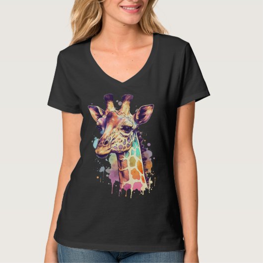 T-shirt Cute Giraffe Men Women Kids (Devant)