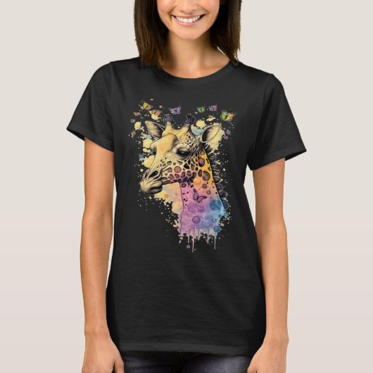 T-shirt Cute Giraffe Men Women Kids  1 (Devant)