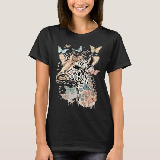 T-shirt Cute Giraffe Men Women Kids 2 (Devant)