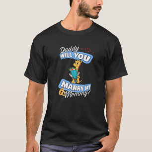 T-shirt Cute Giraffe Offre Mariage Papa Voulez-Vous Épouse
