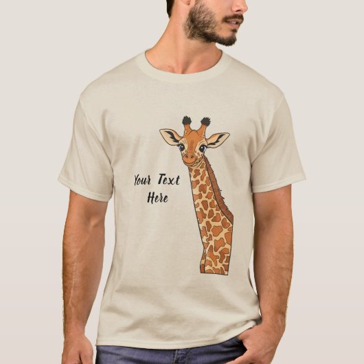 T-shirt Cute Giraffe Personalized (Devant)