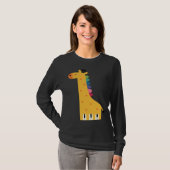T-shirt Cute Giraffe Piano Music (Devant entier)