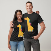 T-shirt Cute Giraffe Piano Music (Unisexe)