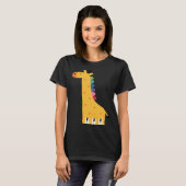 T-shirt Cute Giraffe Piano Music (Devant entier)