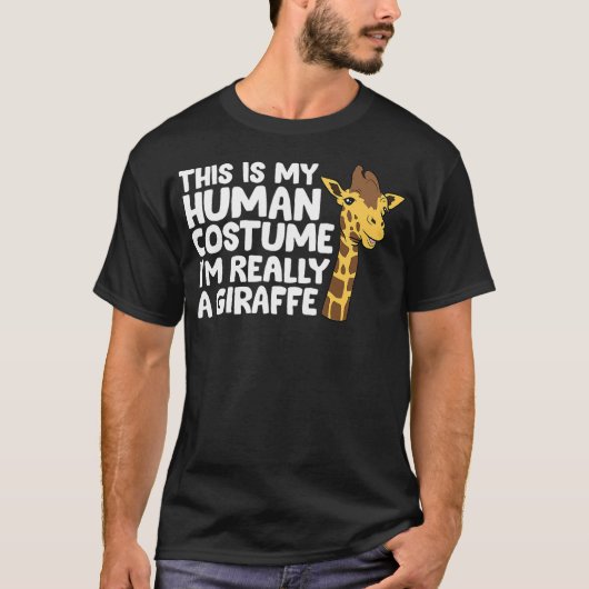T-shirt Cute Giraffe This Is My Human Costume I'm Really A (Devant)