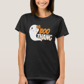 T-shirt Cute Girl Ghost Boo Thang Black Halloween (Devant)