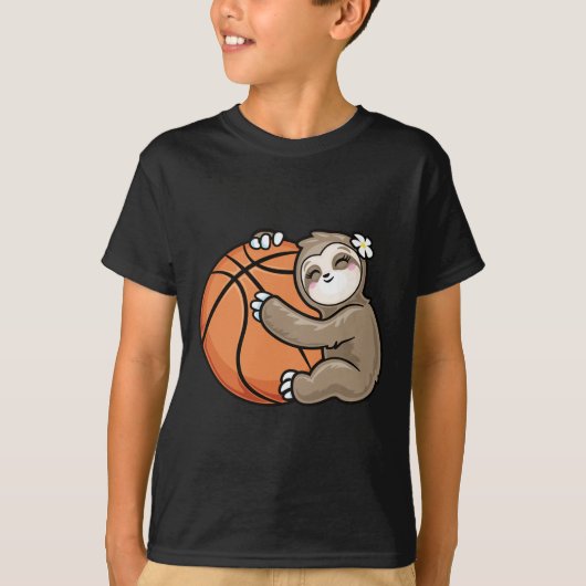 T-shirt Cute Girl Loth Sloth Basketball (Devant)