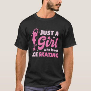 T-shirt Cute Girl Loves Ice Skates Courir Amour Ice Skatin