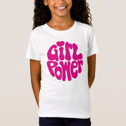 T-Shirt Cute Girl Power with Heart (Devant)