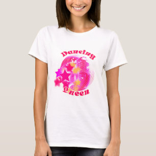 T-shirt Cute Girl Rose Disco Ball Dancing Queen