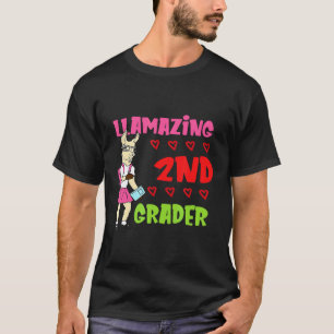 T-shirt Cute Girls Llamazing élève de 2e année Lama Retour