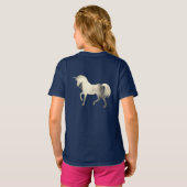 T-shirt Cute Girly & Chic Silver Foil Unicorn Personnalisé (Dos entier)