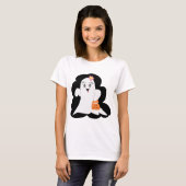 T-shirt Cute Girly Ghost Halloween Trick or Treat (Devant entier)