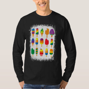 T-shirt Cute Glaces Creams Rainbow Flag Gay Lesbian Pride 