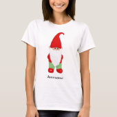 T-shirt Cute Gnome habillé en vert et rouge (Devant)