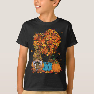 T-shirt Cute Gnome Leopard Citrouille Tree Feuilles automn