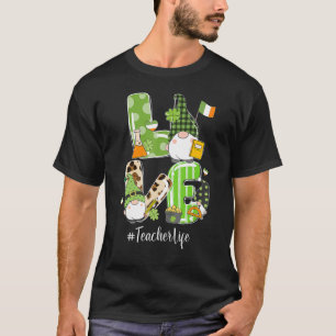 T-shirt Cute Gnome Shamrock LOVE St patrick de vie enseign