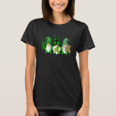 T-shirt Cute Gnomes Holding Shamrock Leopard Plaid St Patr (Devant)