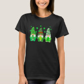 T-shirt Cute Gnomes Holding Shamrock Leopard Plaid St Patr (Devant)