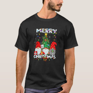 T-shirt Cute Gnomes Merry Christmas Light Family Gnome Xma